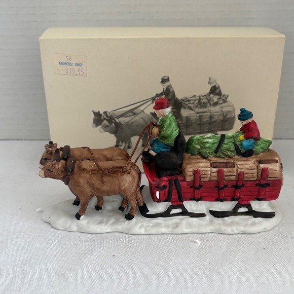Department 56 Other - Department 56 Heritage Village Ox Sled Porcelain Figurine 5951-0 Vintage Box